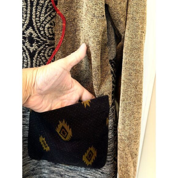 Sag Harbor Boho Patchwork Woven Jacket size 8 - Picture 6 of 7